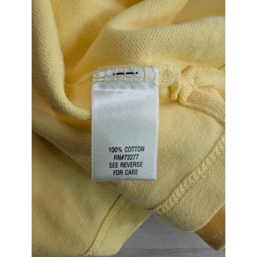 Croft Barrow‎ Size XL Womens Yellow Button Up Short Sleeve Cotton Polo Top - Picture 7 of 8
